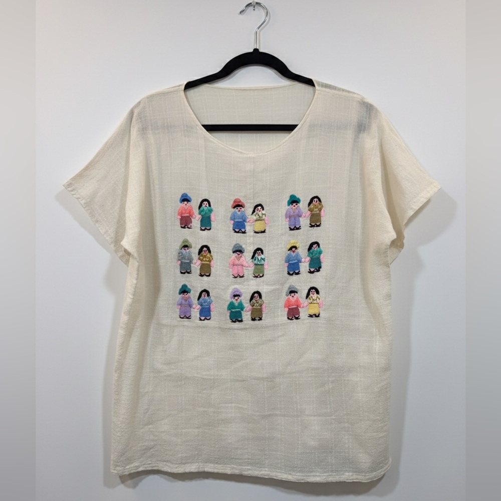 Unbranded Hand Embroidered “Peoples” Blouse